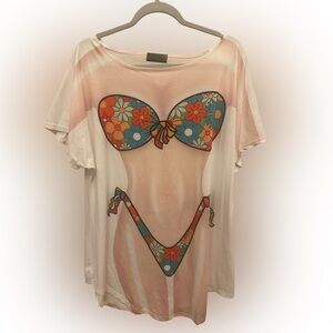 Women's Floral Bikini Print Swimwear Cover-Up - Cute & Funny Beachwear